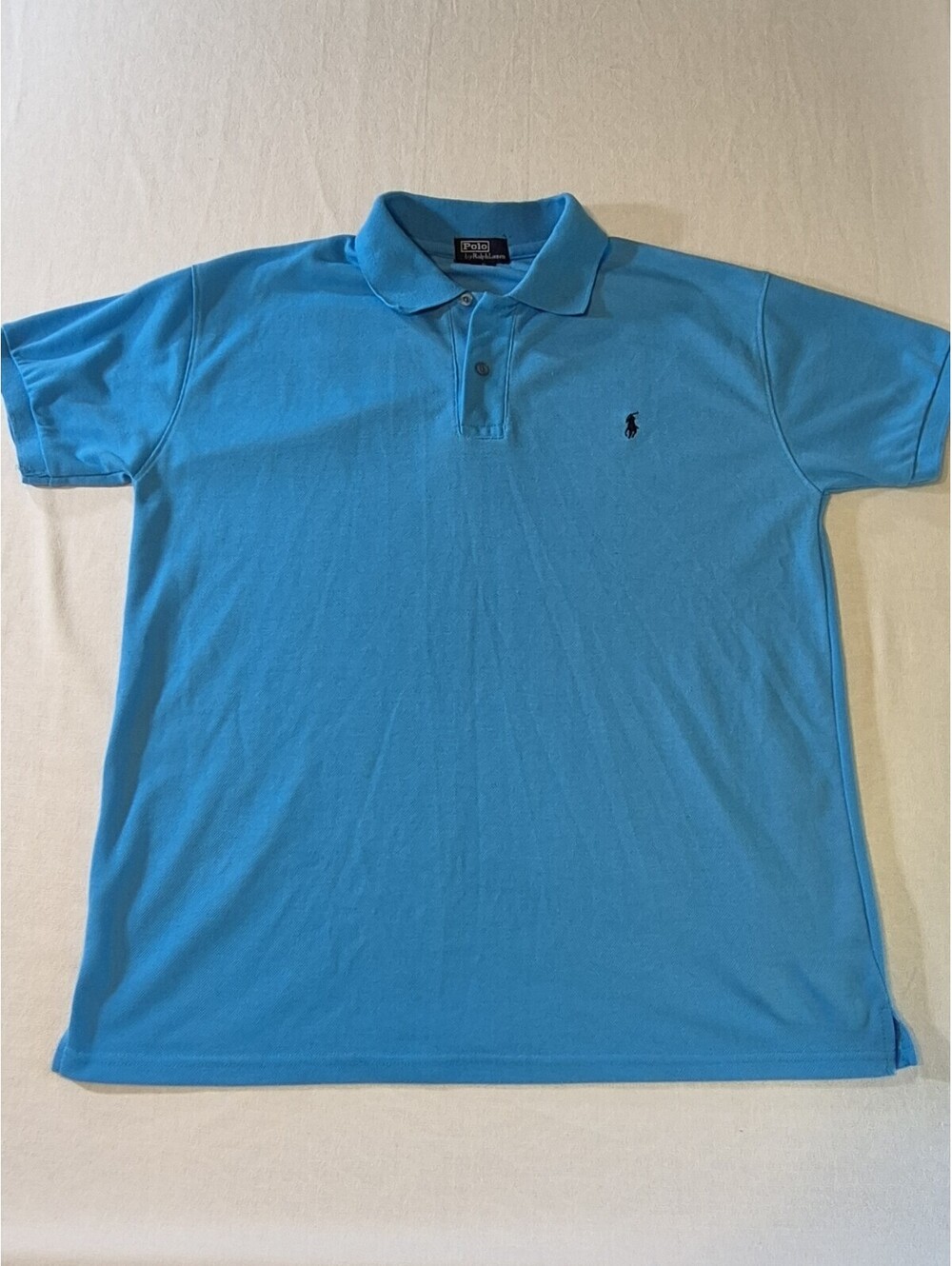 Vintage Polo Ralph Lauren Mens Polo Shirt Bright Blue Sz XL Short Sleeve USA